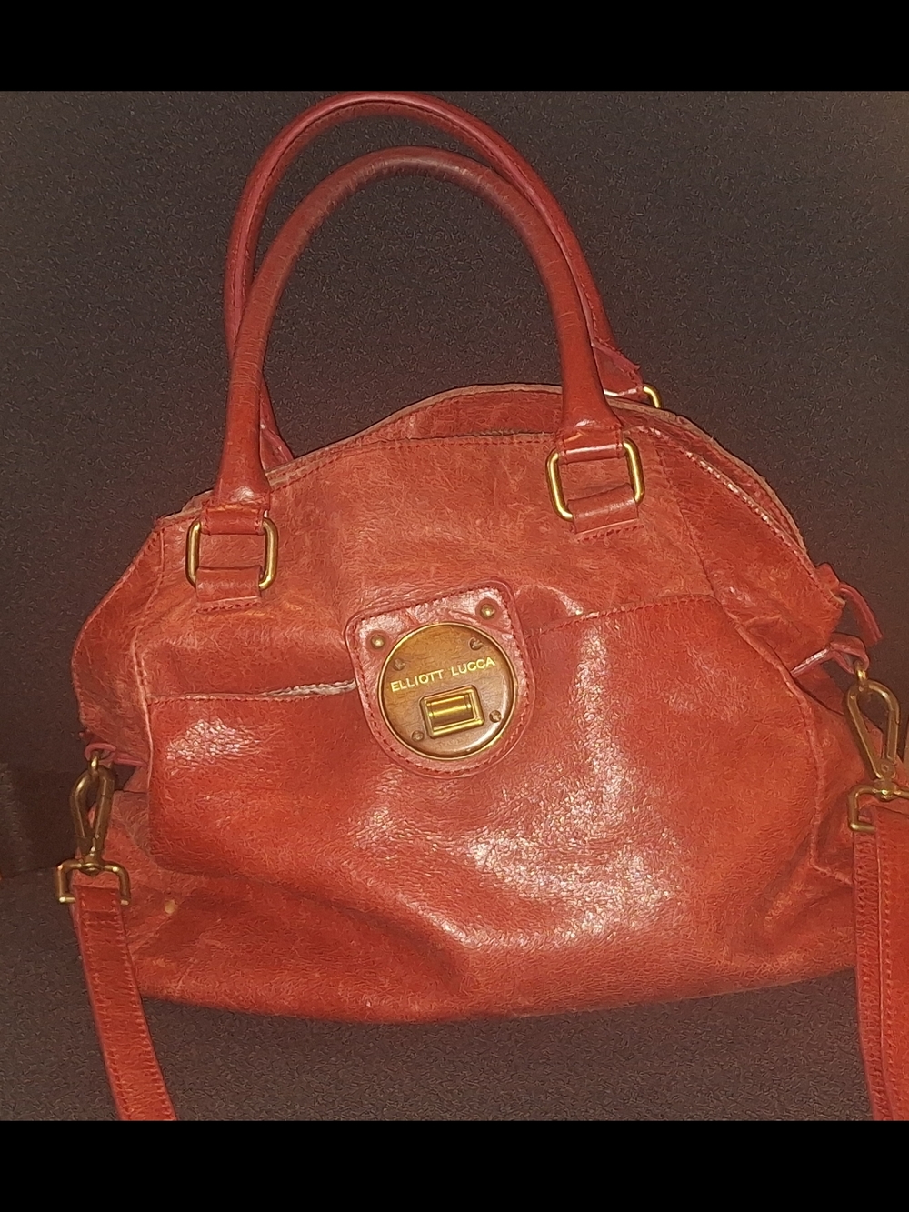 Elliott Lucca Burnt Orange Leather Satchel